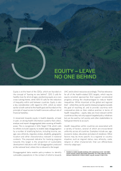 equity &ndash; leave no one behind