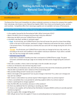 Taking Action by Choosing a Natural Gas Supplier