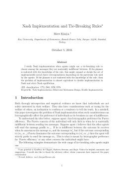 Nash Implementation and Tie