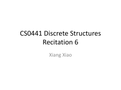 CS0441 Discrete Structures Recitation 5