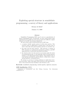 Exploiting special structure in semidefinite
