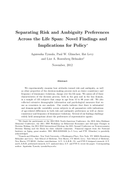 Separating Risk and Ambiguity Preferences Across the Life Span