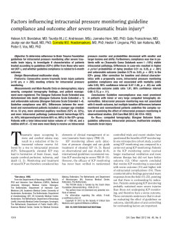 factors influencing intracranial pressure monitoring guideline