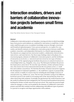 Interaction enablers, drivers and barriers of collaborative innovation