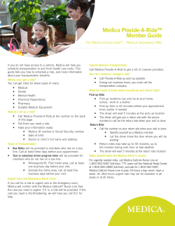Medica Provide-A-Ride Member Guide For Medica Care