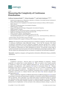 Measuring the Complexity of Continuous Distributions
