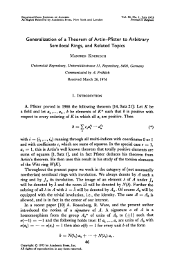 Generalization of a Theorem of Artin