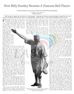 How Billy Sunday Became A Famous Ball Player