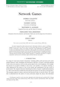 Network Games - Department of Economics, Yale University