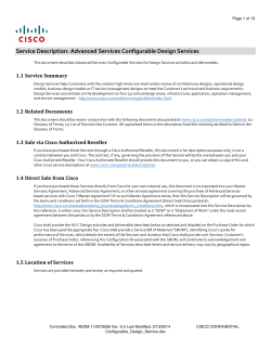 Advanced Services Configurable Design Services