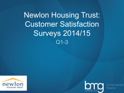 Newlon Housing Trust: Customer Satisfaction Surveys 2014/15