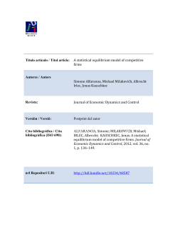 Título artículo / Títol article: A statistical equilibrium