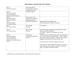 RCIA Adapted - Catechist 2016_2017 Schedule