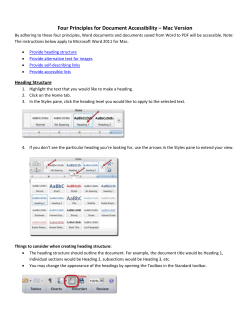 Four Principles for Document Accessibility - Mac Version