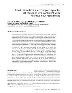 Insulin stimulates laser Doppler signal by rat
