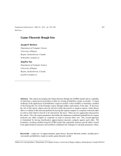 Game-Theoretic Rough Sets - cs.uregina.ca