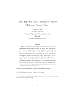 Fastest Expected Time to Mixing for a Markov Chain on a Directed