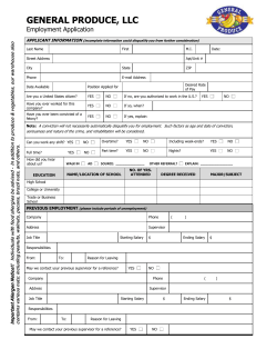 Employment Application