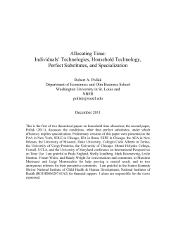 Individuals` Technologies, Household Technology, Perfect
