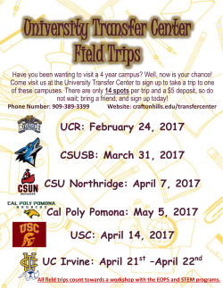 University Transfer Center Field Trips