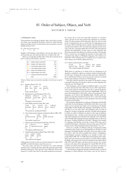81 Order of Subject, Object, and Verb