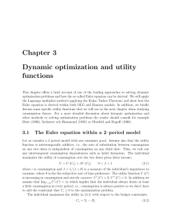 Chapter 3 Dynamic optimization and utility functions
