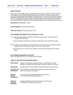 Unit 8 KS 2 Key Theme: Beliefs in Action in the World (1) Year 5