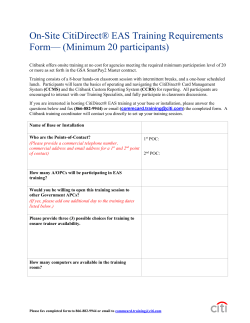 On-Site CitiDirect&reg; EAS Training Requirements Form&mdash; (Minimum