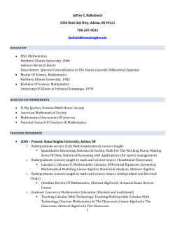 association memberships - Professor Jeffrey Kallenbach