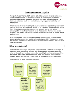 Setting outcomes: a guide