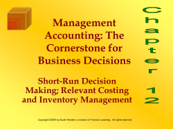 Short-Run Decision Making