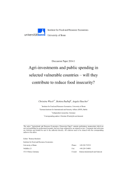 Agri-investments and public spending in selected vulnerable countries