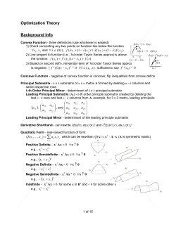 Optimization Theory Background Info