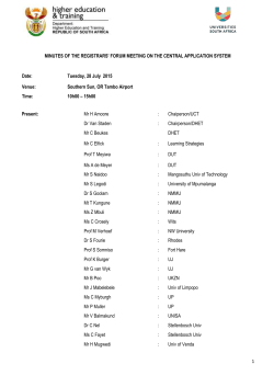 MINUTES OF THE REGISTRARS` FORUM MEETING ON THE CENTRAL