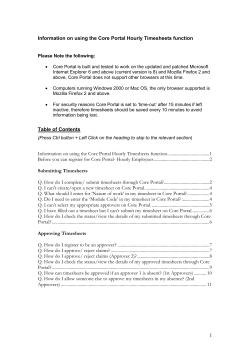 Information on using the Core Portal Hourly Timesheets function