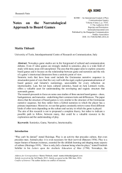 Notes on the narratological approach to board games