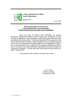 Offer and Acceptance of Terms for Lease Modifications, Land