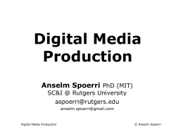 507 Digital Media Production - Lecture 12