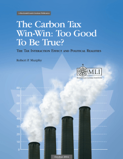 The Carbon Tax Win-Win: Too Good To Be True?