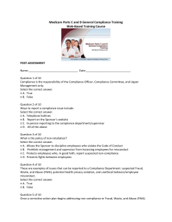 Medicare Parts C and D Compliance Training quiz