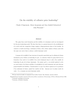 On the stability of collusive price leadership