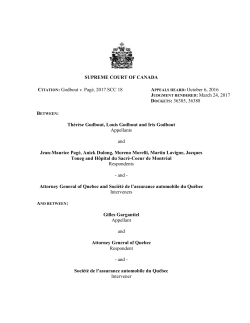 SUPREME COURT OF CANADA Citation: Godbout v. Pag&eacute;, 2017