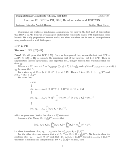 Lecture 12: BPP in PH, BLP, Random walks and USTCON