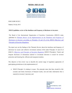 IOSCO publishes review of the timeliness and frequency of