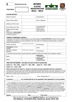 HT-HSA player reg form - Holy Trinity Juniors Football Club