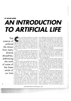 an introduction to artificial life - The Department of Computer Science