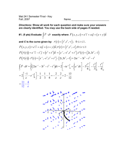 Mat 241 Semester Final