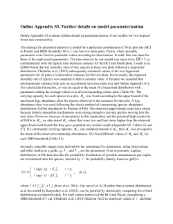 Online Appendix S3. Further details on model parameterization