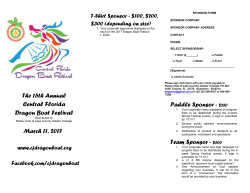 The 15th Annual Central Florida Dragon Boat Festival Sponsored by