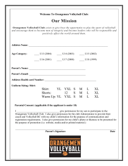 Player Registration - Orangemen Volleyball Club